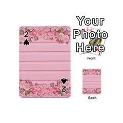 Pink Peony Outline Romantic Playing Cards 54 (mini)  by Simbadda