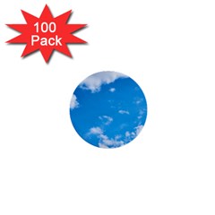 Sky Blue Clouds Nature Amazing 1  Mini Buttons (100 Pack)  by Simbadda