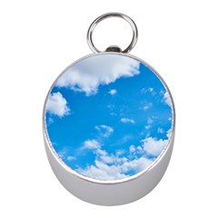 Sky Blue Clouds Nature Amazing Mini Silver Compasses by Simbadda