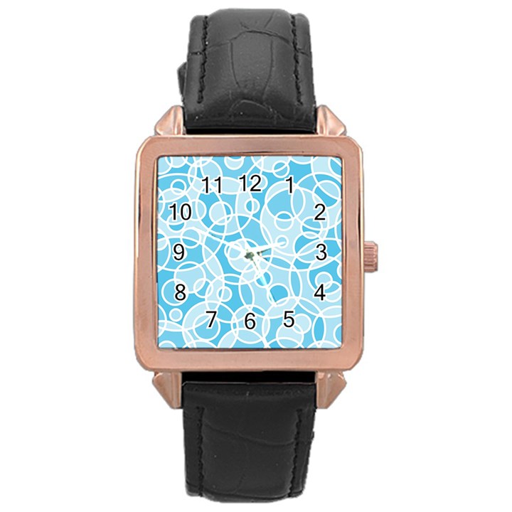 Pattern Rose Gold Leather Watch 