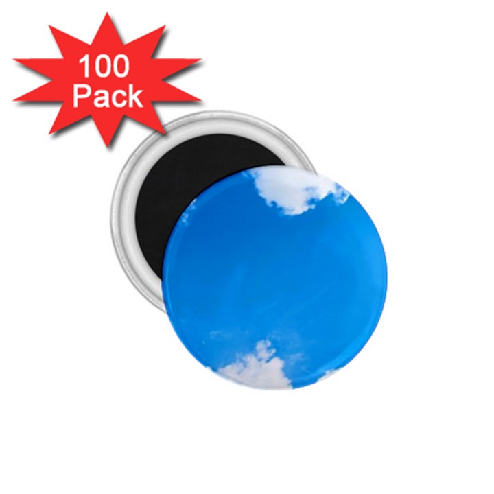 Sky Clouds Blue White Weather Air 1.75  Magnets (100 pack) 