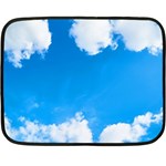 Sky Clouds Blue White Weather Air Fleece Blanket (Mini) 35 x27  Blanket