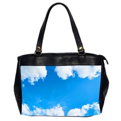 Sky Clouds Blue White Weather Air Office Handbags (2 Sides)  by Simbadda