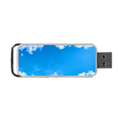 Sky Clouds Blue White Weather Air Portable Usb Flash (one Side) by Simbadda