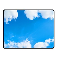 Sky Clouds Blue White Weather Air Double Sided Fleece Blanket (small)  by Simbadda