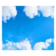 Sky Clouds Blue White Weather Air Double Sided Flano Blanket (small)  by Simbadda