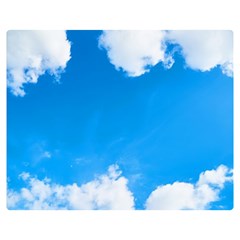 Sky Clouds Blue White Weather Air Double Sided Flano Blanket (medium)  by Simbadda