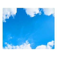 Sky Clouds Blue White Weather Air Double Sided Flano Blanket (large)  by Simbadda