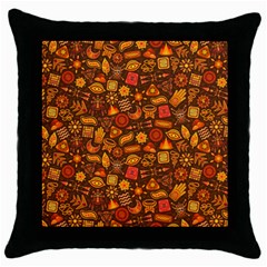 Pattern Background Ethnic Tribal Throw Pillow Case (black) by Simbadda