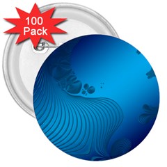 Fractals Lines Wave Pattern 3  Buttons (100 Pack)  by Simbadda