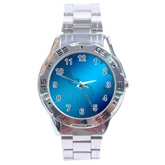 Fractals Lines Wave Pattern Stainless Steel Analogue Watch by Simbadda