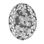 Camouflage Patterns  Oval Filigree Ornament (Two Sides) Front