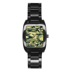 Camouflage Camo Pattern Stainless Steel Barrel Watch by Simbadda