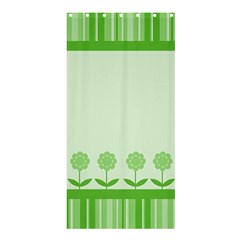 Floral Stripes Card In Green Shower Curtain 36  X 72  (stall)  by Simbadda