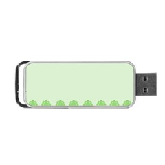 Floral Stripes Card In Green Portable Usb Flash (one Side) by Simbadda