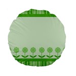 Floral Stripes Card In Green Standard 15  Premium Round Cushions Front