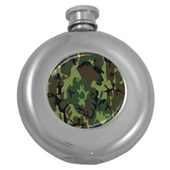 Military Camouflage Pattern Round Hip Flask (5 Oz)