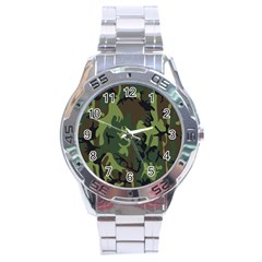 Military Camouflage Pattern Stainless Steel Analogue Watch by Simbadda