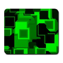 Green Cyber Glow Pattern Large Mousepads by Simbadda
