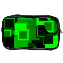 Green Cyber Glow Pattern Toiletries Bags