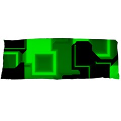 Green Cyber Glow Pattern Body Pillow Case (dakimakura) by Simbadda