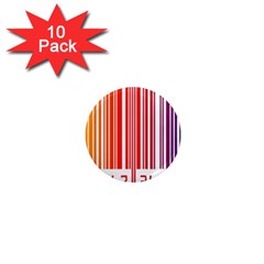 Colorful Gradient Barcode 1  Mini Magnet (10 Pack)  by Simbadda