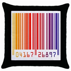 Colorful Gradient Barcode Throw Pillow Case (black) by Simbadda