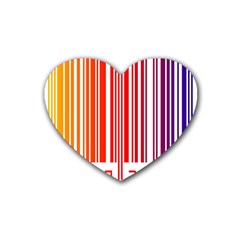 Colorful Gradient Barcode Heart Coaster (4 Pack) 