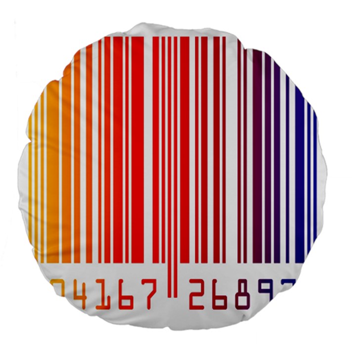 Colorful Gradient Barcode Large 18  Premium Flano Round Cushions