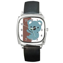 Animal Koala Square Metal Watch