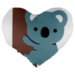 Animal Koala Large 19  Premium Heart Shape Cushions Back