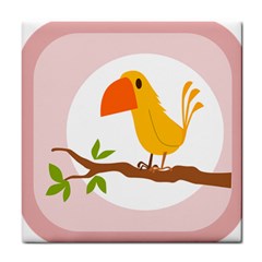 Yellow Bird Tweet Tile Coasters