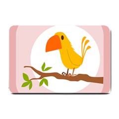 Yellow Bird Tweet Small Doormat  by Alisyart