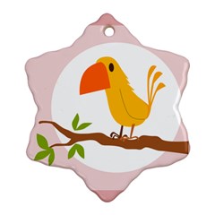 Yellow Bird Tweet Snowflake Ornament (two Sides)