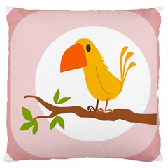 Yellow Bird Tweet Large Cushion Case (two Sides)