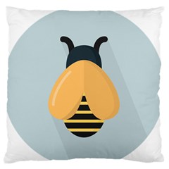 Animals Bee Wasp Black Yellow Fly Large Flano Cushion Case (one Side) by Alisyart