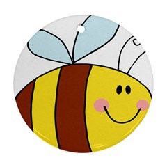 Animals Bee Wasp Smile Face Ornament (round)