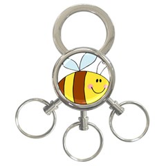 Animals Bee Wasp Smile Face 3-ring Key Chains