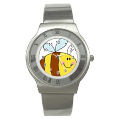 Animals Bee Wasp Smile Face Stainless Steel Watch