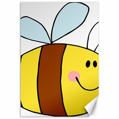 Animals Bee Wasp Smile Face Canvas 12  X 18  