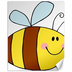 Animals Bee Wasp Smile Face Canvas 11  X 14  