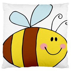Animals Bee Wasp Smile Face Large Flano Cushion Case (two Sides) by Alisyart