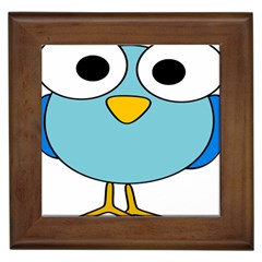 Bird Big Eyes Blue Framed Tiles