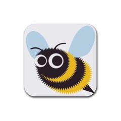 Bee Wasp Face Sinister Eye Fly Rubber Coaster (square) 