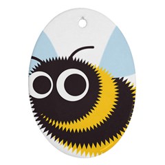 Bee Wasp Face Sinister Eye Fly Oval Ornament (two Sides) by Alisyart