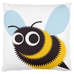 Bee Wasp Face Sinister Eye Fly Large Flano Cushion Case (two Sides) by Alisyart