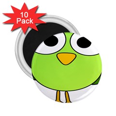 Bird Big Eyes Green 2 25  Magnets (10 Pack)  by Alisyart