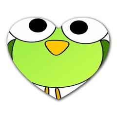 Bird Big Eyes Green Heart Mousepads by Alisyart