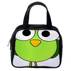 Bird Big Eyes Green Classic Handbags (one Side)