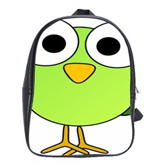 Bird Big Eyes Green School Bags(large) 